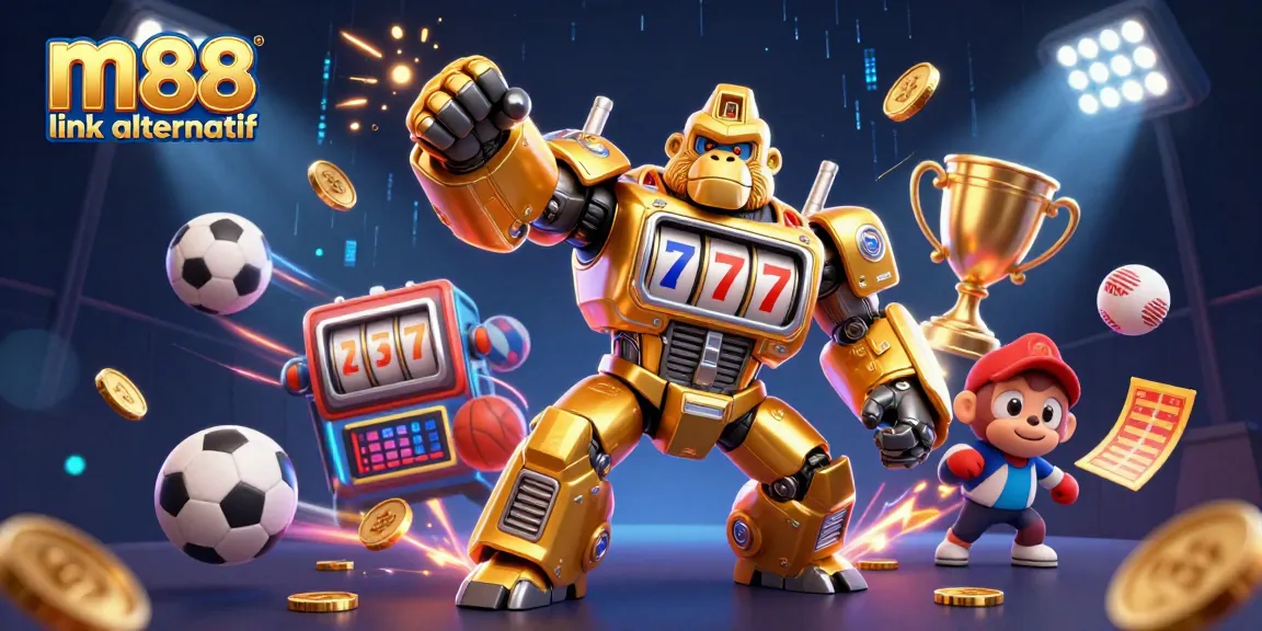 Betting action with m88 link alternatif in a vibrant 3D casino setting featuring dynamic characters.