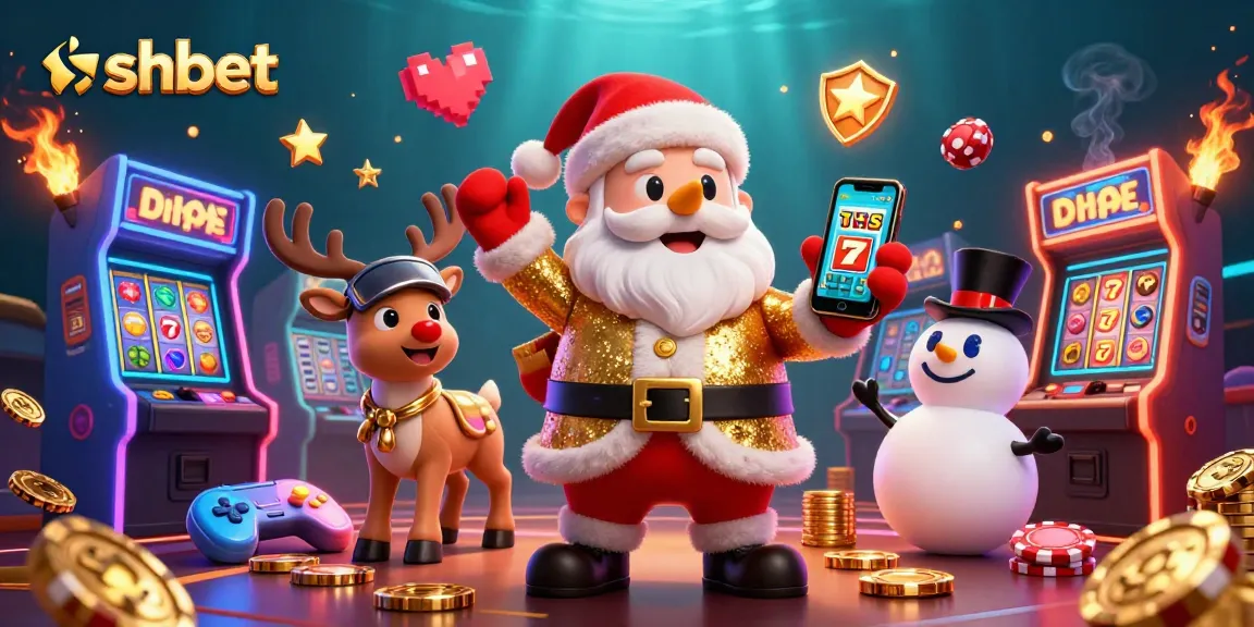 Engage in thrilling gaming at sshbet's online casino with Santa and friends embracing the jackpot excitement.