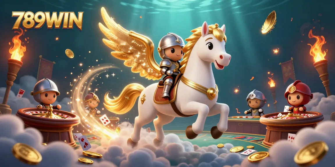 Experience the thrill of 789WIN with a celestial knight in a dynamic casino setting.