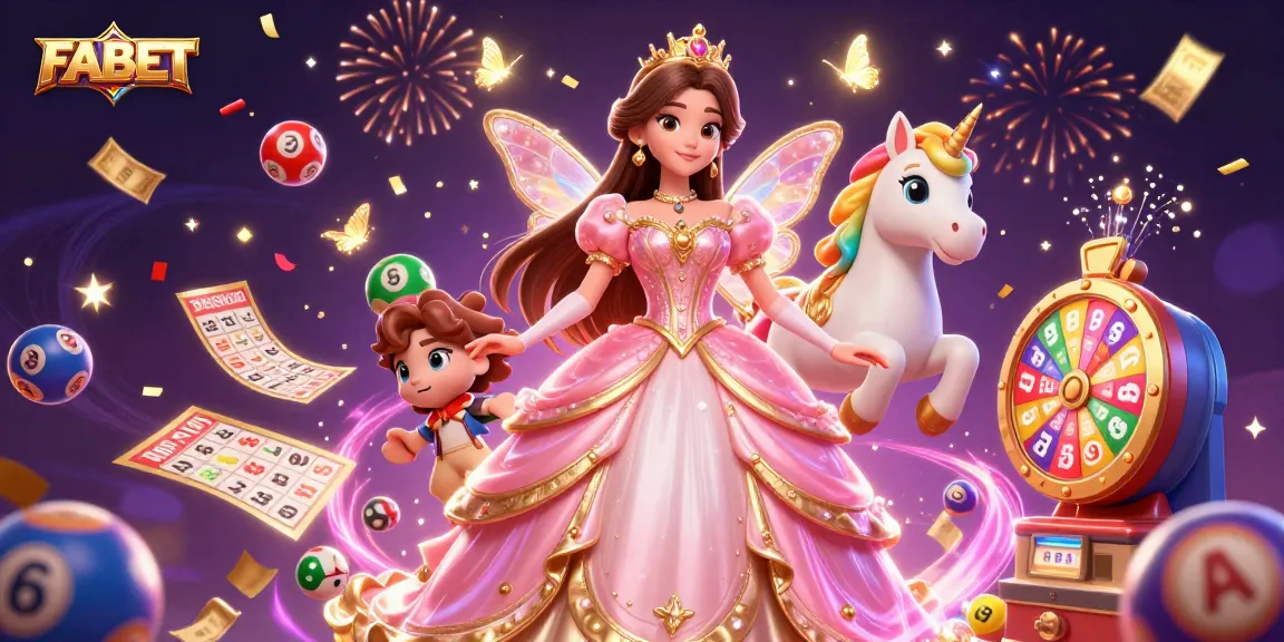 Experience FABET's thrilling online gaming with colorful lottery elements and enchanting characters.