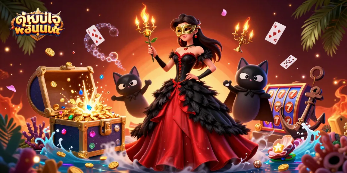 Engage with ดูหนังออนไลน์ฟรี24ชั่วโมง through a vibrant casino-themed digital illustration showcasing a captivating woman, gems, and gaming elements.