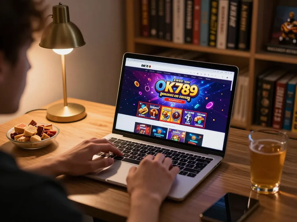 Engaging in online betting on the OK789 casino platform with exciting game options and cozy atmosphere.