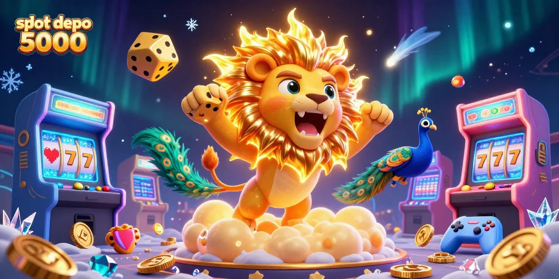 Experience the winning thrill at slot depo 5000 with vibrant 3D casino characters amidst dazzling gaming elements.