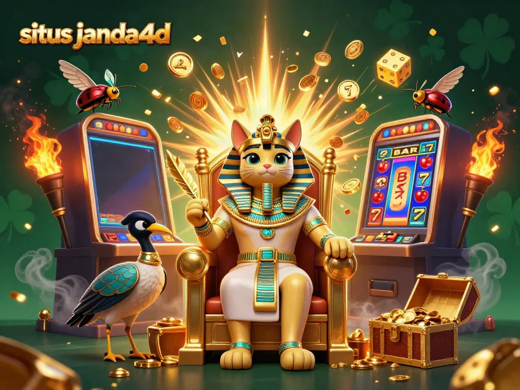 Slot jackpot berbentuk lucu dengan situs janda4d, menambah suasana kasino yang meriah.
