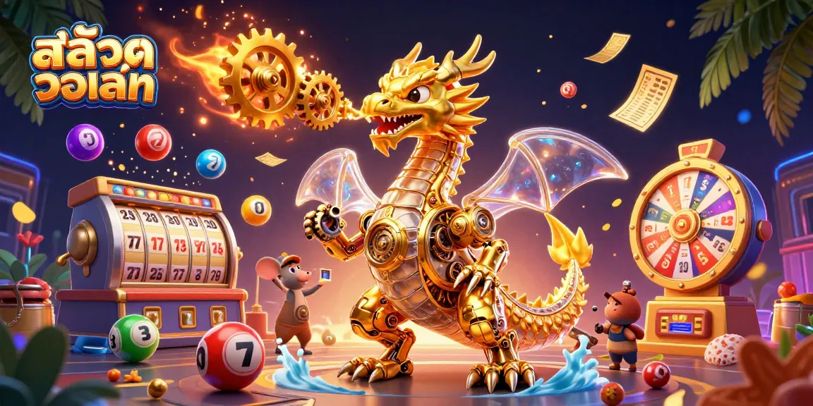 Play exciting slots with สล็อตวอเลท and experience vibrant gambling elements in a thrilling 3D illustration.