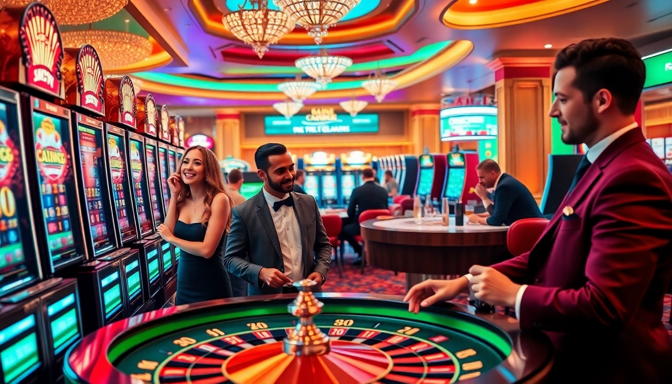 Celebrating a win on a slot gacor machine in a vibrant casino scene.