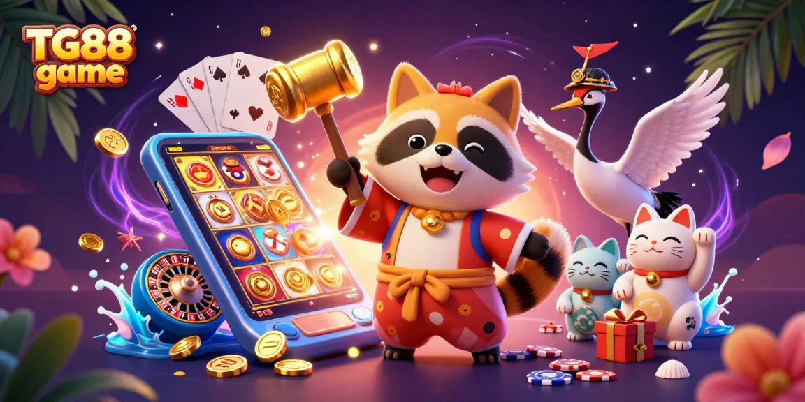 Experience the vibrant TG88 game world with dynamic slot action featuring cheerful characters.