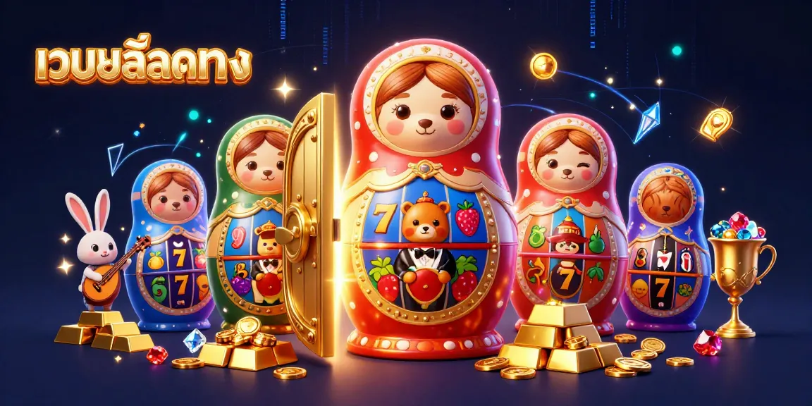 Spin reels and win with เว็บสล็อตตรง amidst a vibrant casino scene filled with treasures.