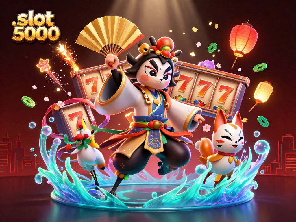 Experience the excitement of slot 5000 with diverse elements from exclusive Asian slots, showcasing vibrant, magical themes.
