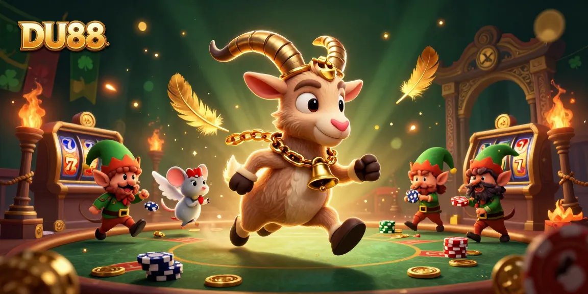Experience thrilling gameplay at DU88 with a spooky casino scene featuring festive characters.