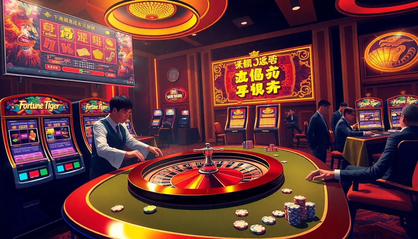 Experience the thrill of gambling with Fortune Tiger เล่นง่าย at vibrant casino tables and slot machines.