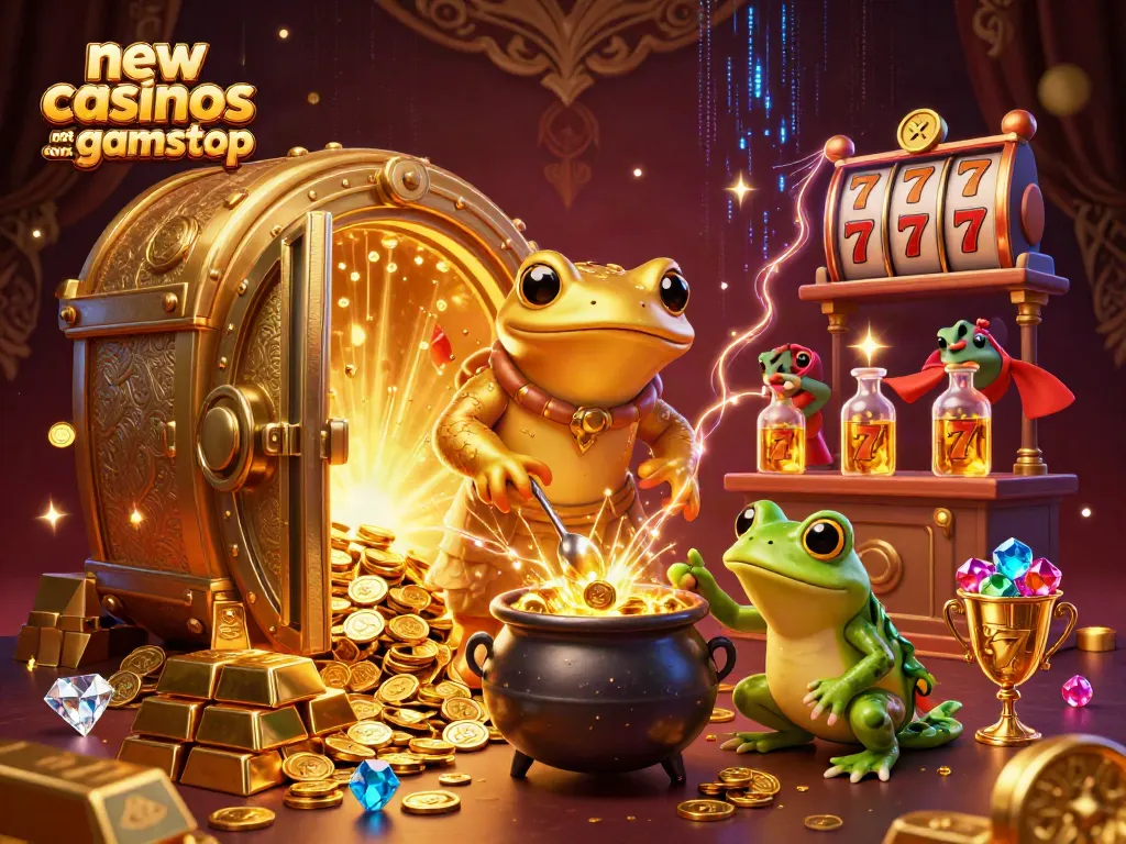 Experience exciting new casinos not on gamstop as our characters transmute gold in a vibrant 3D scene.