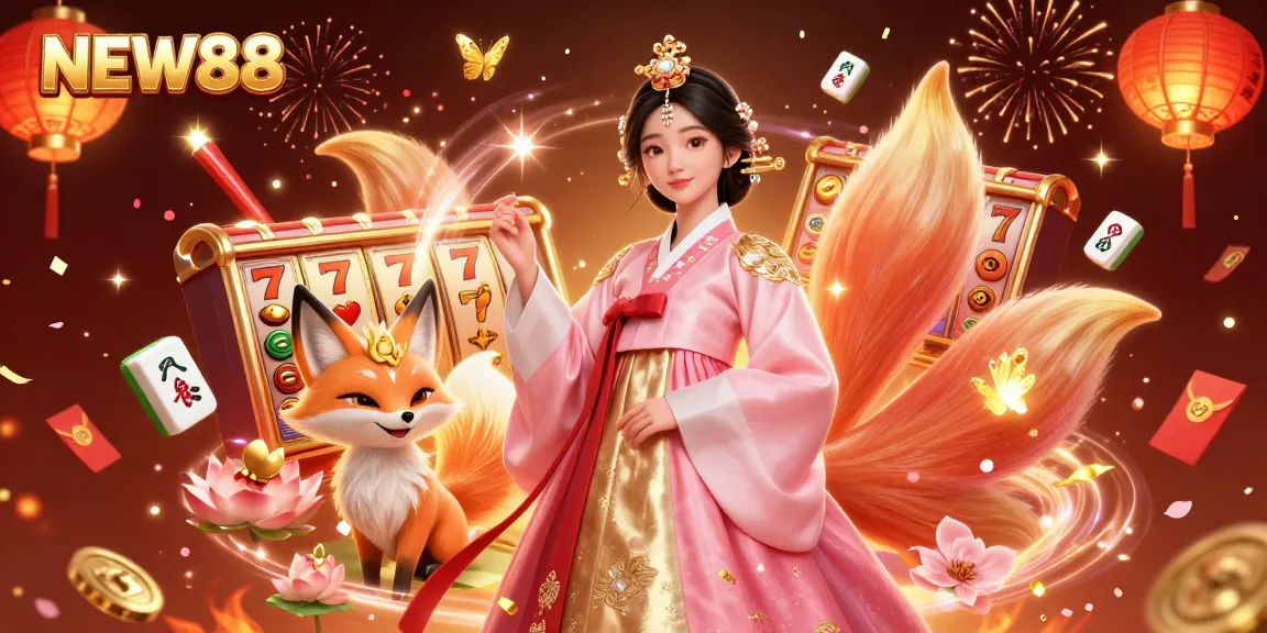 Win big at NEW88 with a vibrant, engaged casino illustration showcasing games and joyful atmosphere.