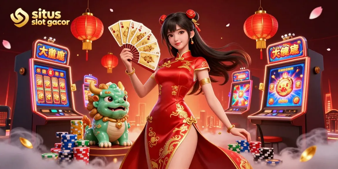 Experience the excitement of situs slot gacor with colorful slot reels and vibrant casino elements.