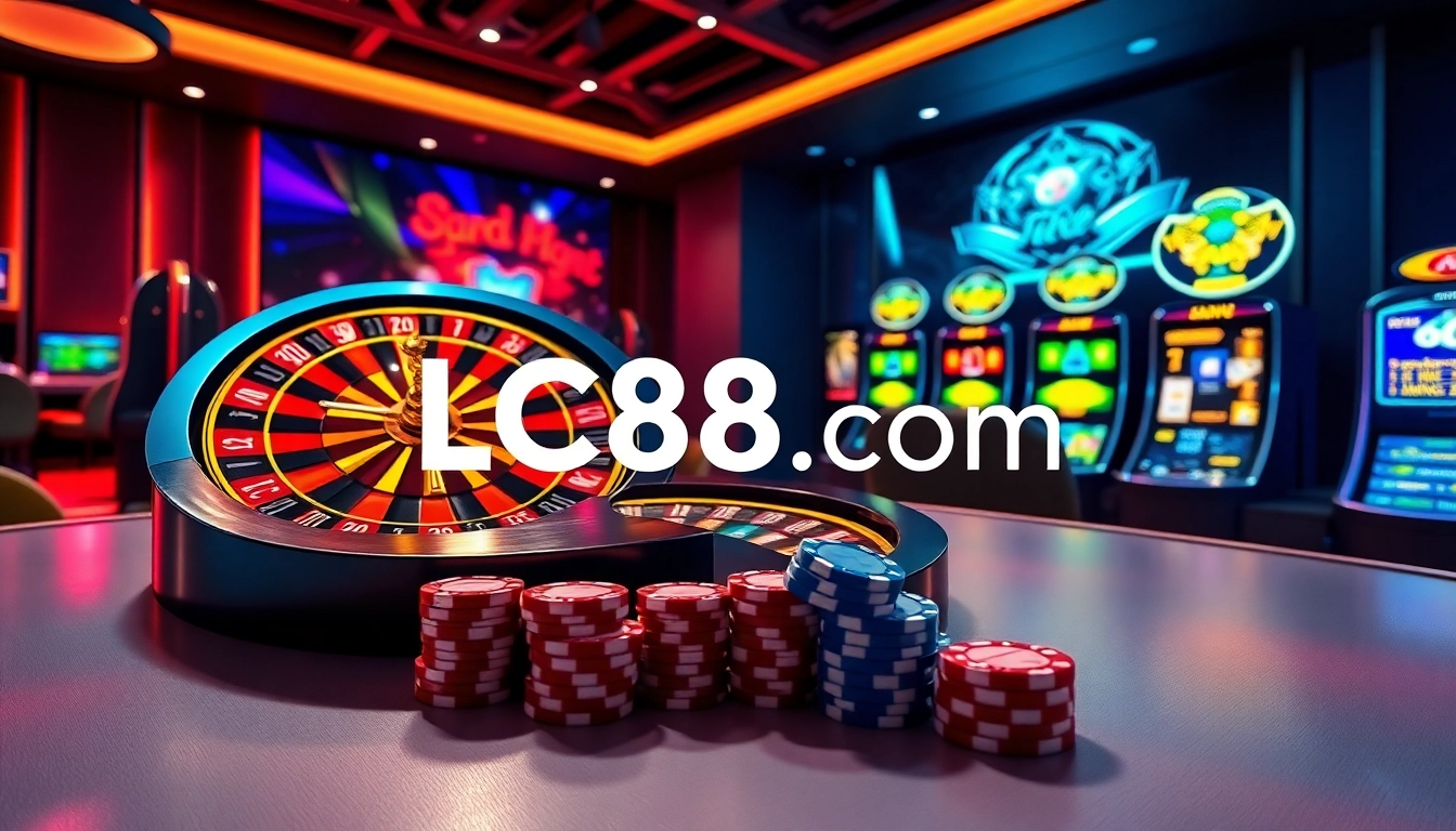 Experience excitement at lc88pro.com with dynamic roulette and poker chip action.